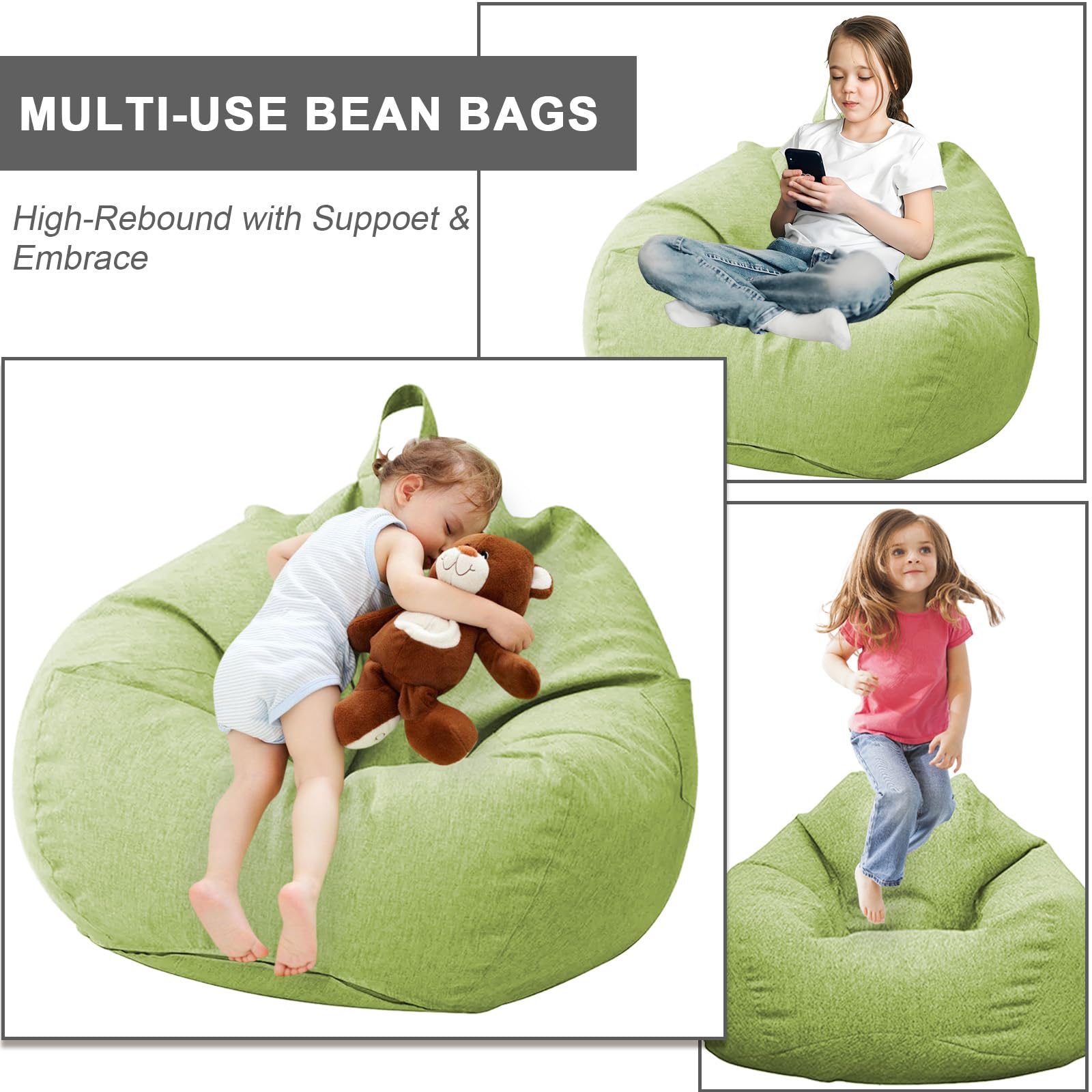 Sacco Seduto per Bambini e Adulti, Coprimaterasso Sacco Seduto Senza Riempimento, con Cerniera, per Adulti e Bambini, 100 x 120 cm Poltrona Sacco per Camera da Letto, Ufficio, Soggiorno, Terrazza