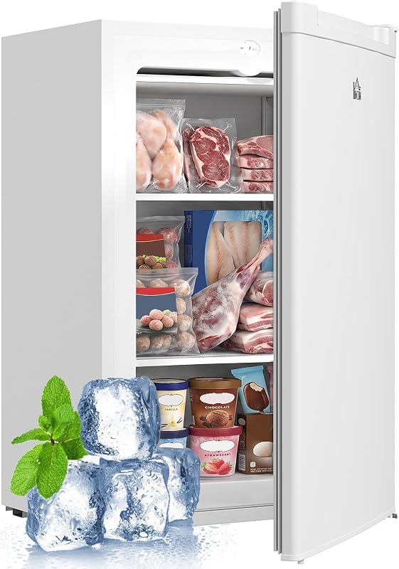 HOMCOM US800-195V80WT0131 3 cu ft Upright Freezer White — 1 of 9