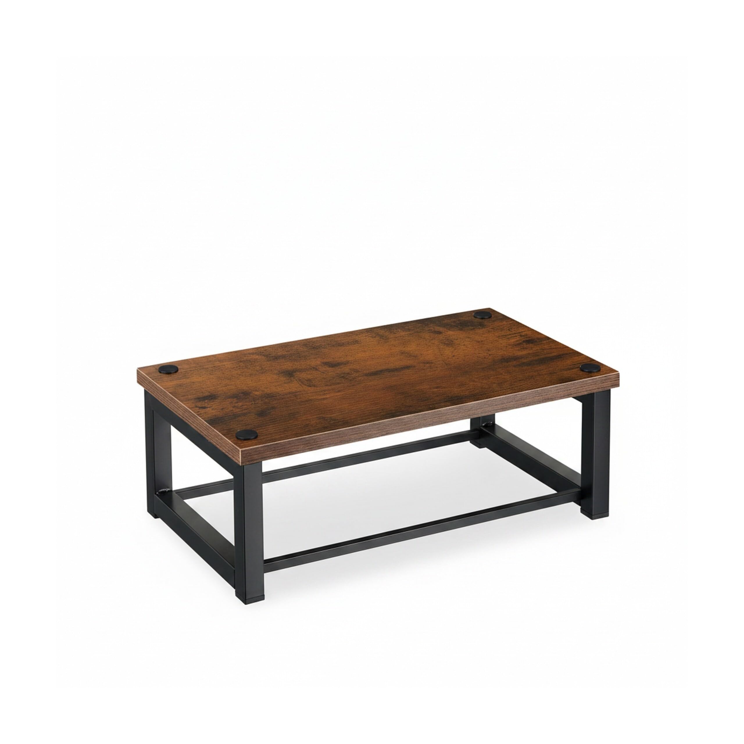 Relaxdays Supporto per Monitor, Alza Schermo PC per Scrivania, HxLxP: 15 x 40 x 23 cm, Design Industriale, Marrone Nero