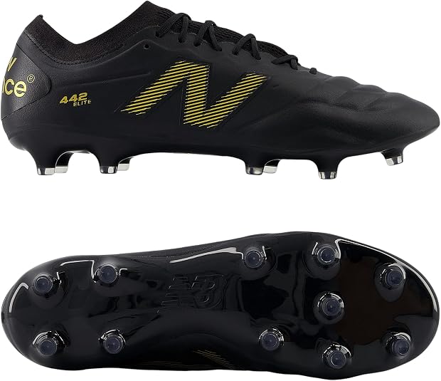 Amazon | New Balance メンズ 442 Elite Fg V2, ブラック/ゴールド