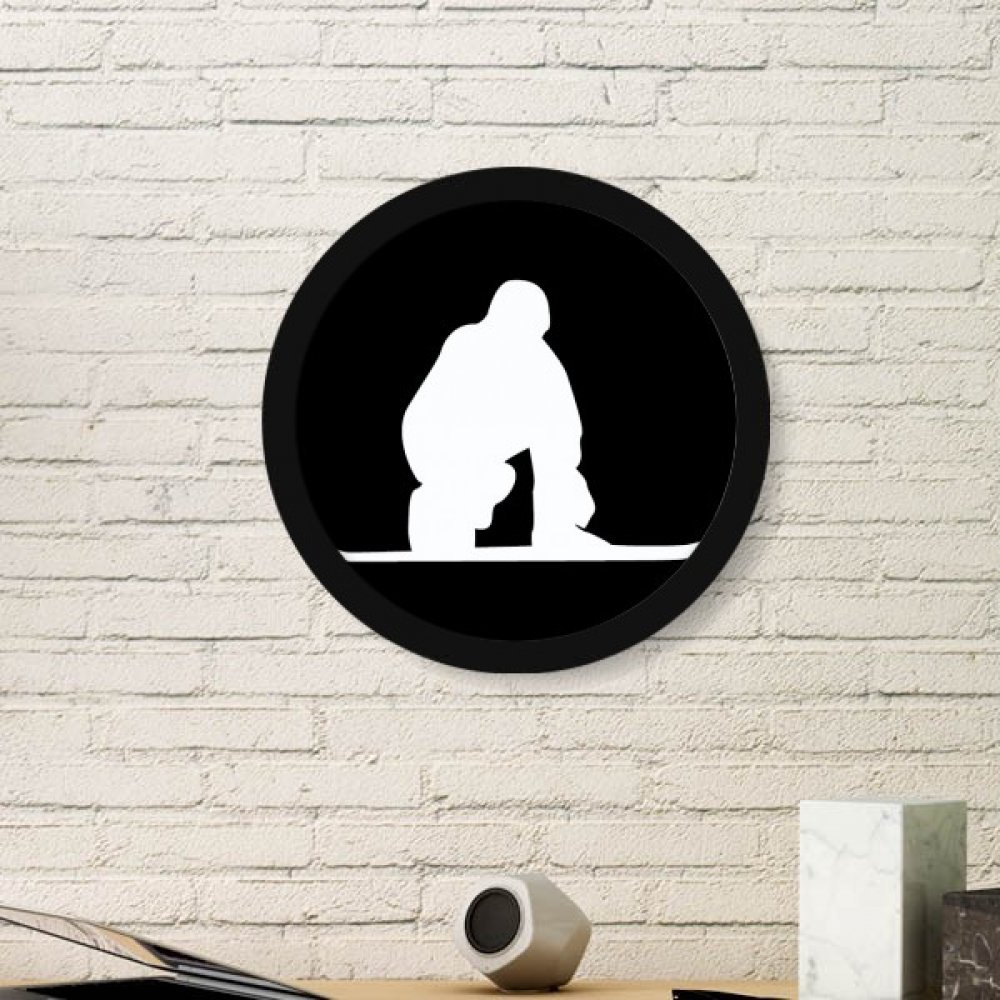 Silhouette planche à roulettes cadre mural rond pour chambre ado