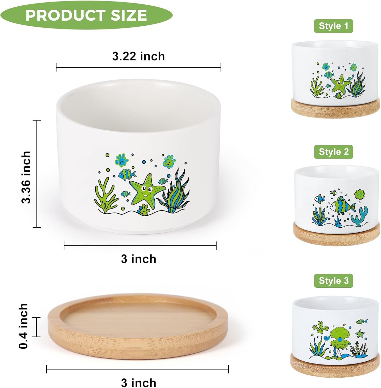 3 Pcs Coastal Beach Room Decor Plant Pots,Funny Planter Gifts for Women,for Indoor Plants Garden Planters Succulent Pots, with Drainage Holes and Saucer(No Plants)