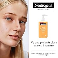 Vista 3 de Neutrogena Lavado de acné sin aceite, limpiador facial para combatir el acné con medicina de ácido salicílico, tratamiento para el acné