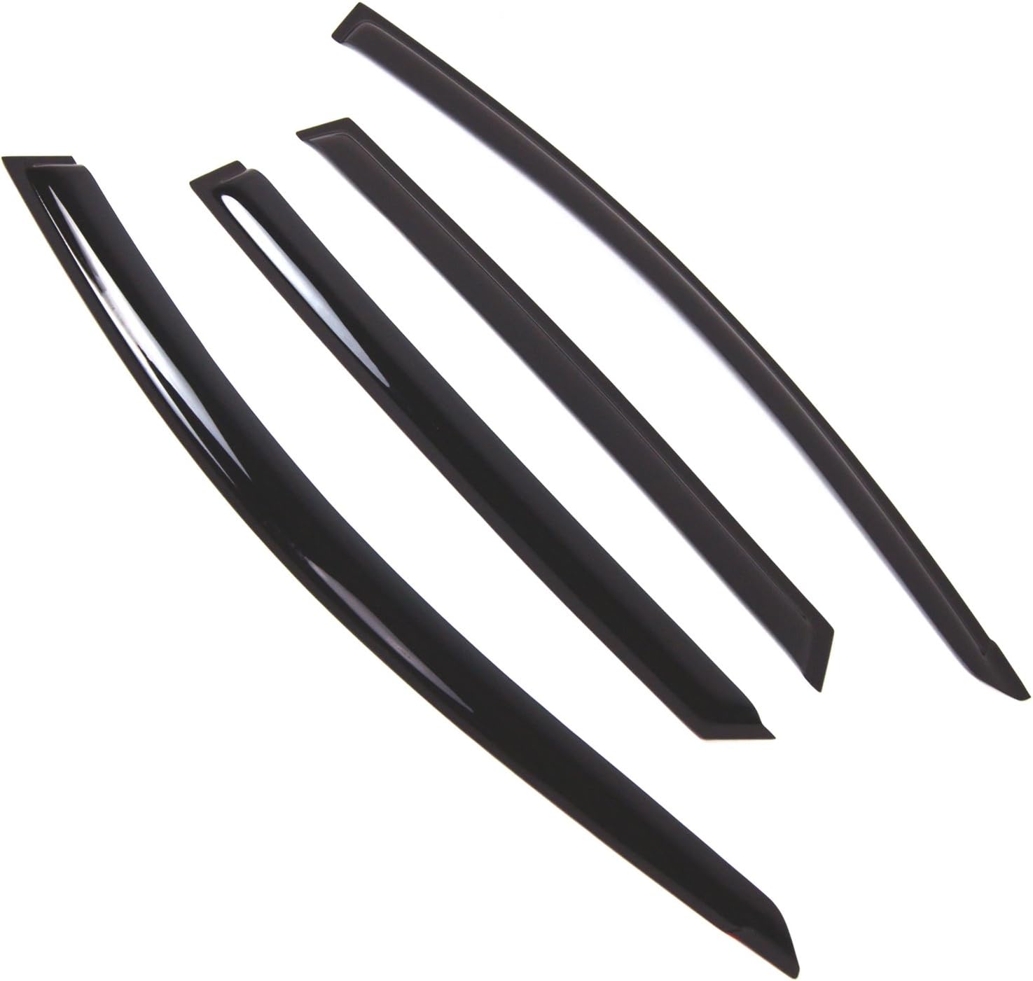 TuningPros Outside Mount Window Vent Visors Rain Guards Compatible with Hyundai Accent Wagon 2012-2017 | Side Window Wind Deflectors Rain Shields | Smoke Tinted, 4 Pcs Set, DGWV-802