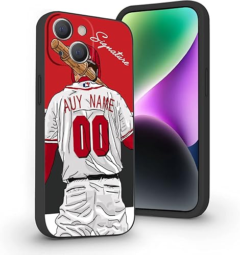 Funda de béisbol con nombre y números personalizados para iPhone 17 Air 16 15 Pro Max 14 13 Mini 12 11 Xs Xr SE3 8 7 6 Plus, silicona líquida con