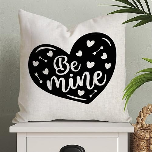 Miniatura 1 de Be Mine - Funda de almohada romántica para el día de San Valentín boda compromiso aniversario funda de cojín cuadrada decoración del hogar para