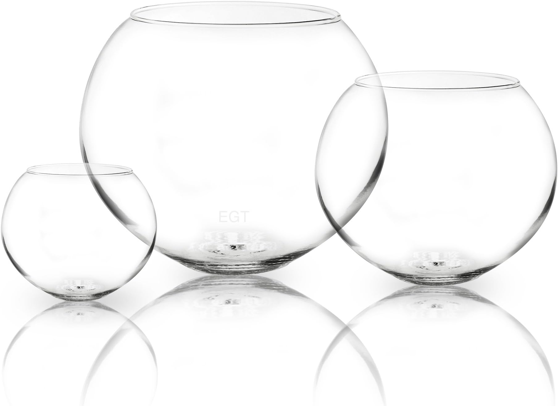 EG Homewares Round Glass Bowl Vase Fish Centre Piece Wedding Supplies Flower Floating Candles