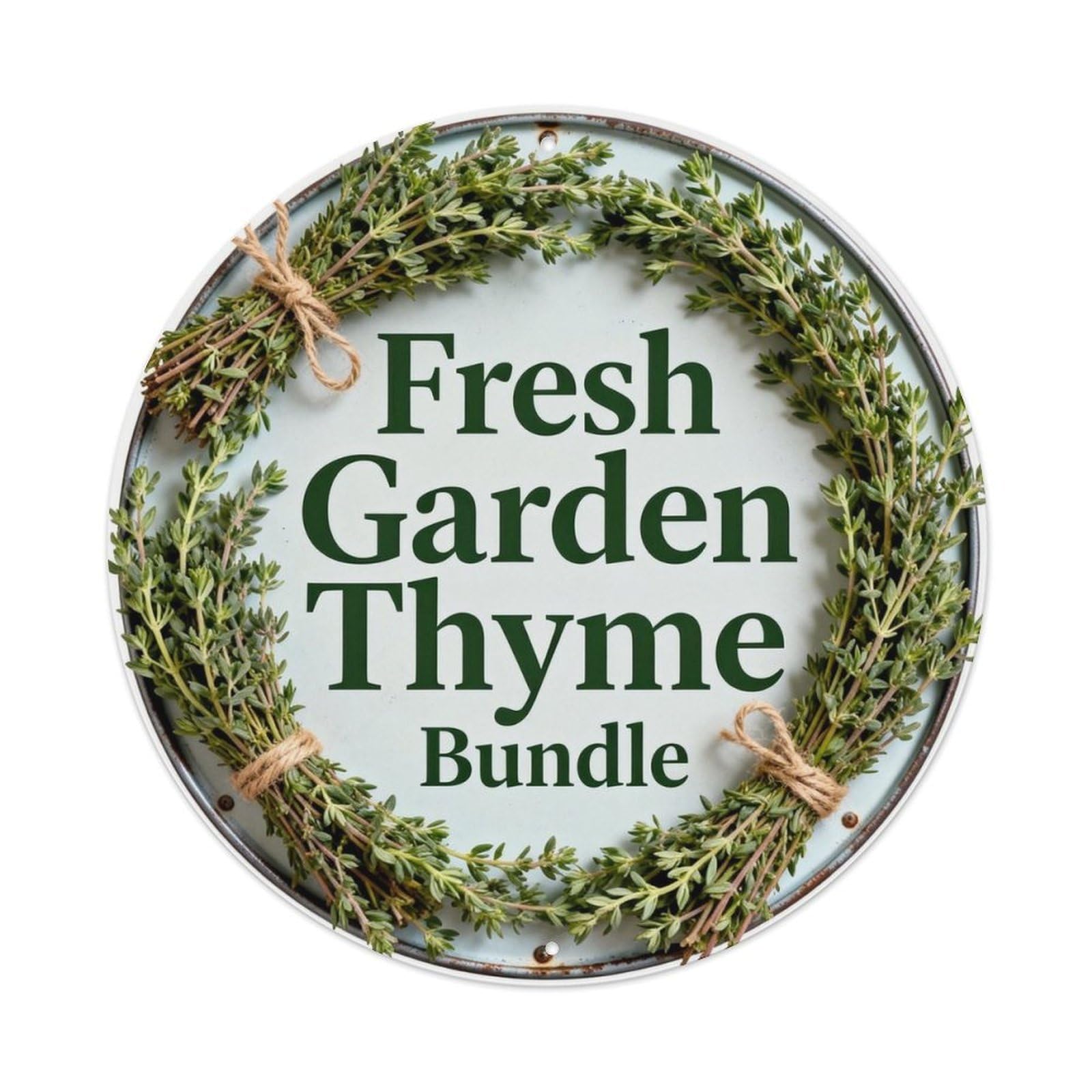 Fresh Garden Thyme Bundle Metal Tin Sign Plaque