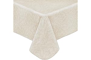 Newbridge Taupe Napa Leaf Vinyl Table Cloth Rectangle 52x70