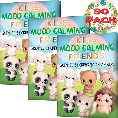 Calcomanías calmantes para el estado de ánimo para niños y adultos (paquete de 90)  parches totalmente naturales, libres de químicos y drogas, apoyo