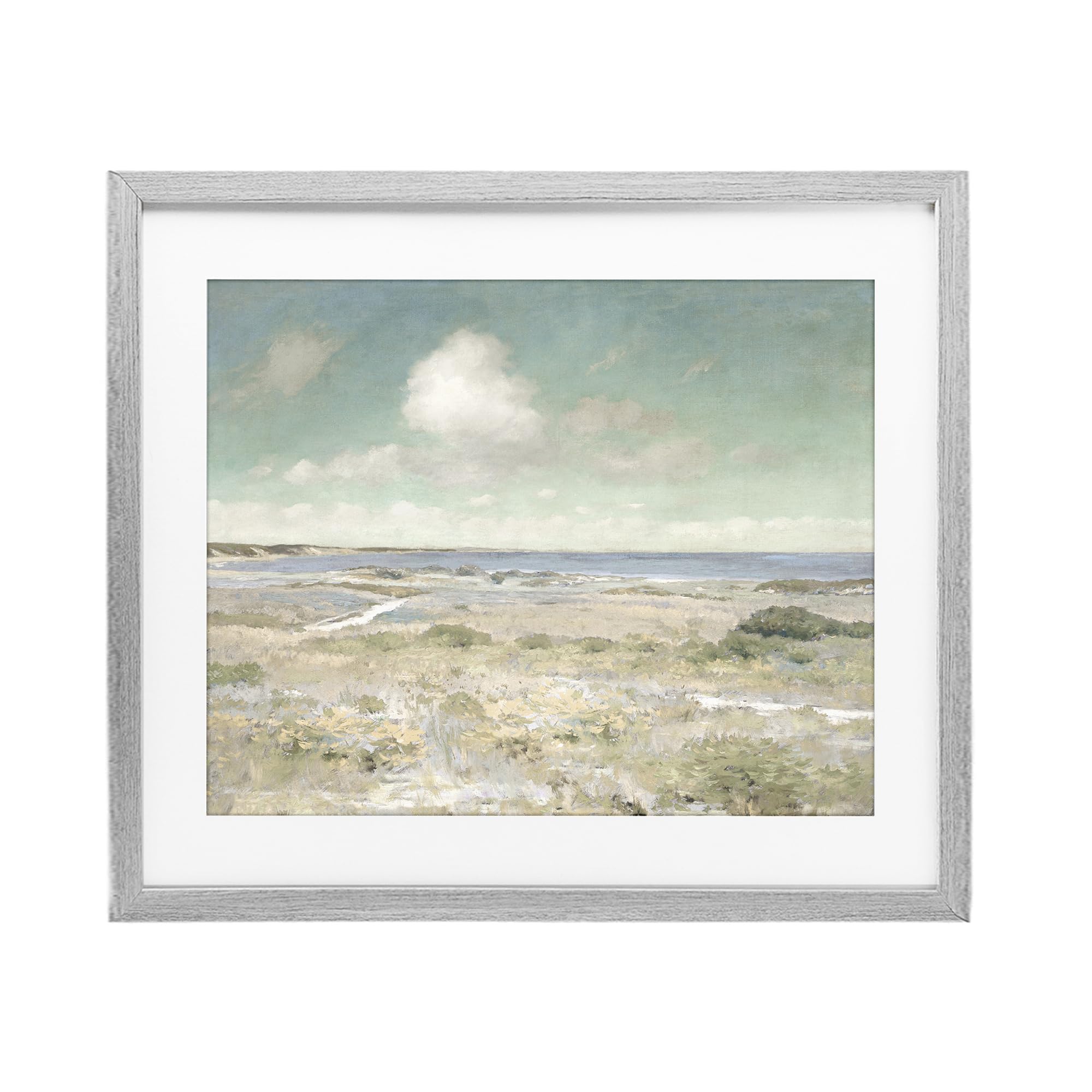 Stupell Industries Farmhouse Gray (Textured) 'Water View With Clouds'| Framed Print Under Glass