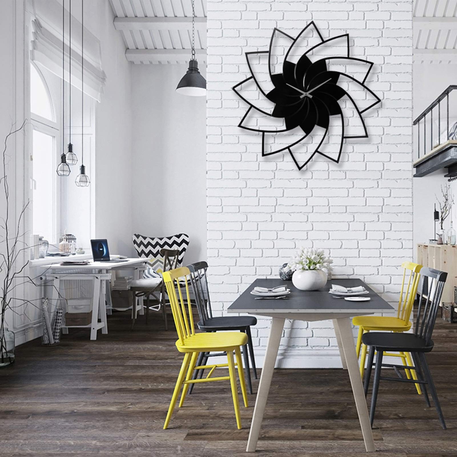 Relojes de Pared Que Funcionan con Baterías sin Tarea Nórdica Moderna Personalización de la Moda Creativa Decoración de la Sala de Estar Black Metal Relojes de Cuarzo