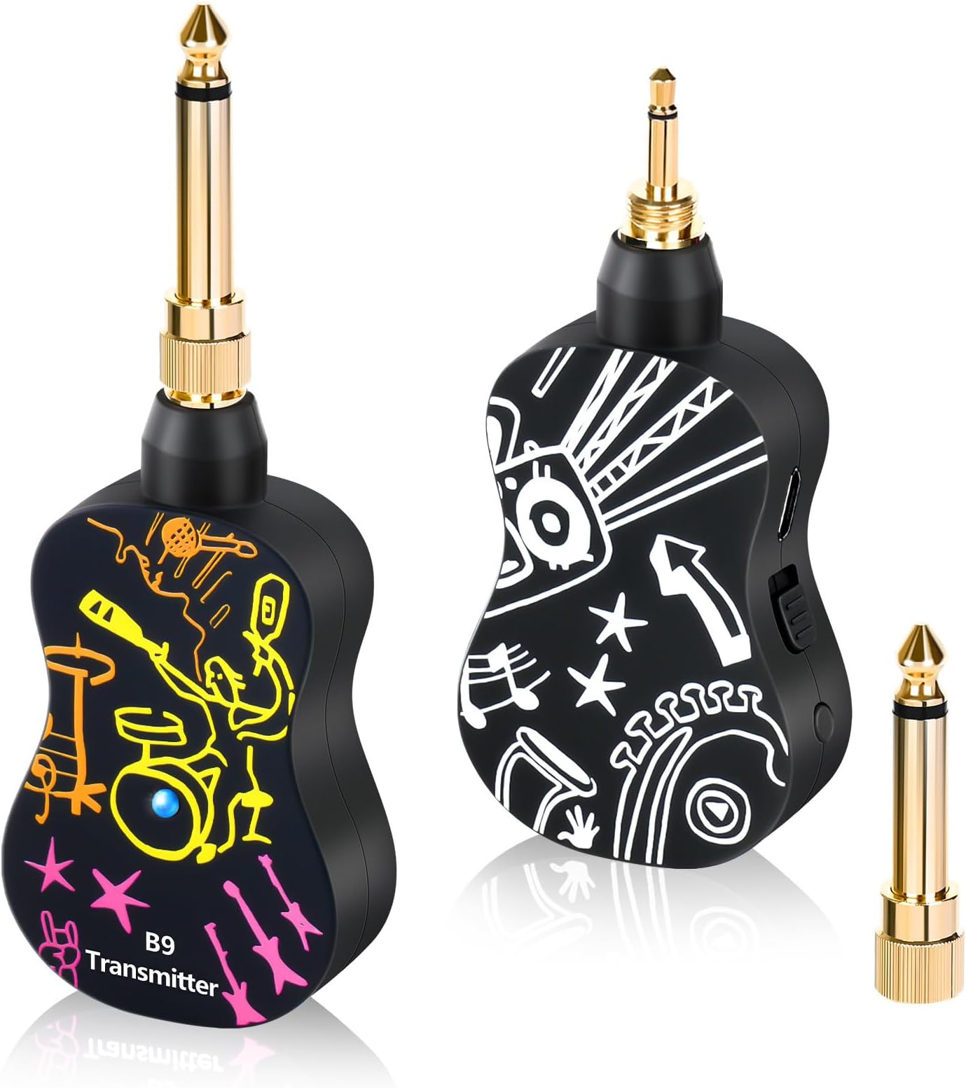 B9 Wireless Guitar Transmitter Receiver System 2.4GHz Audio Transmitter and Receiver for Electric Guitar Bass Violin Electric Instruments