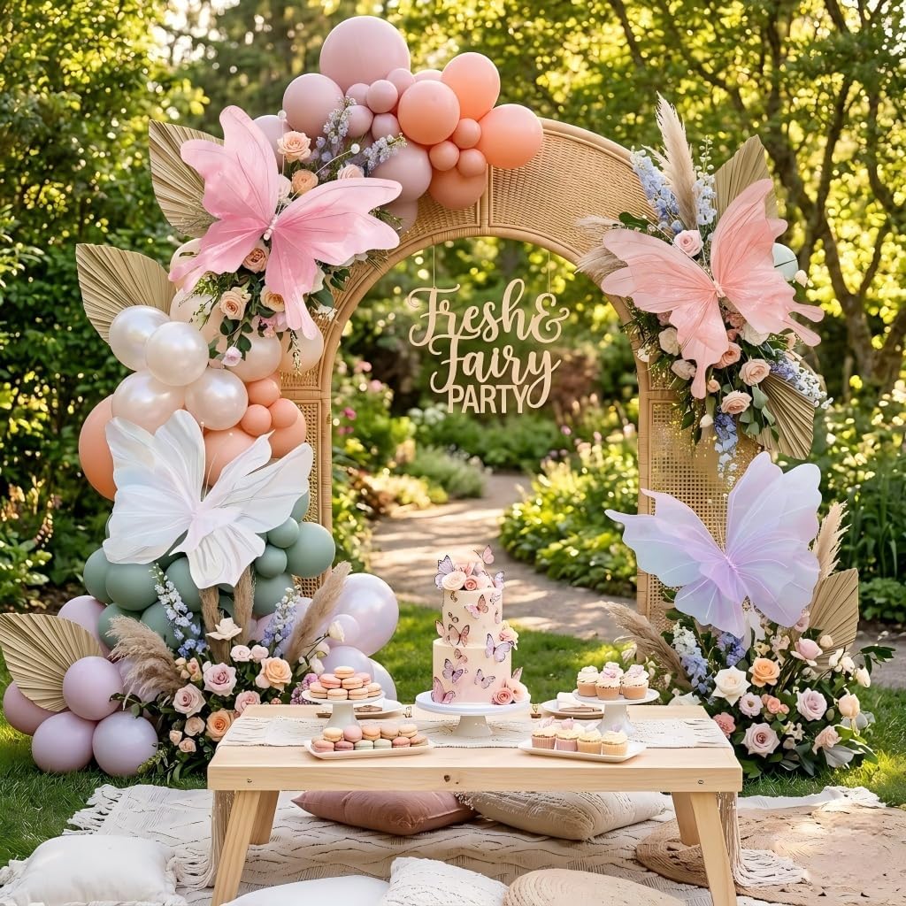 4Pcs Giant Butterfly Decoration, 19.7inch Large Artificial Gauze Decorative | Butterfly Props for Wedding Reception Banquet Ceremony Church Baby Shower Birthday Party Homes Supplies