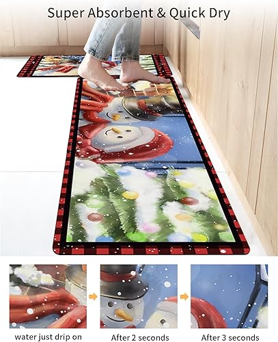 Miniatura 4 de Tapete de baño de muñeco de nieve de Navidad para bañera, antideslizante, de secado rápido y absorbente, tierra de diatomeas, fregadero de ducha,