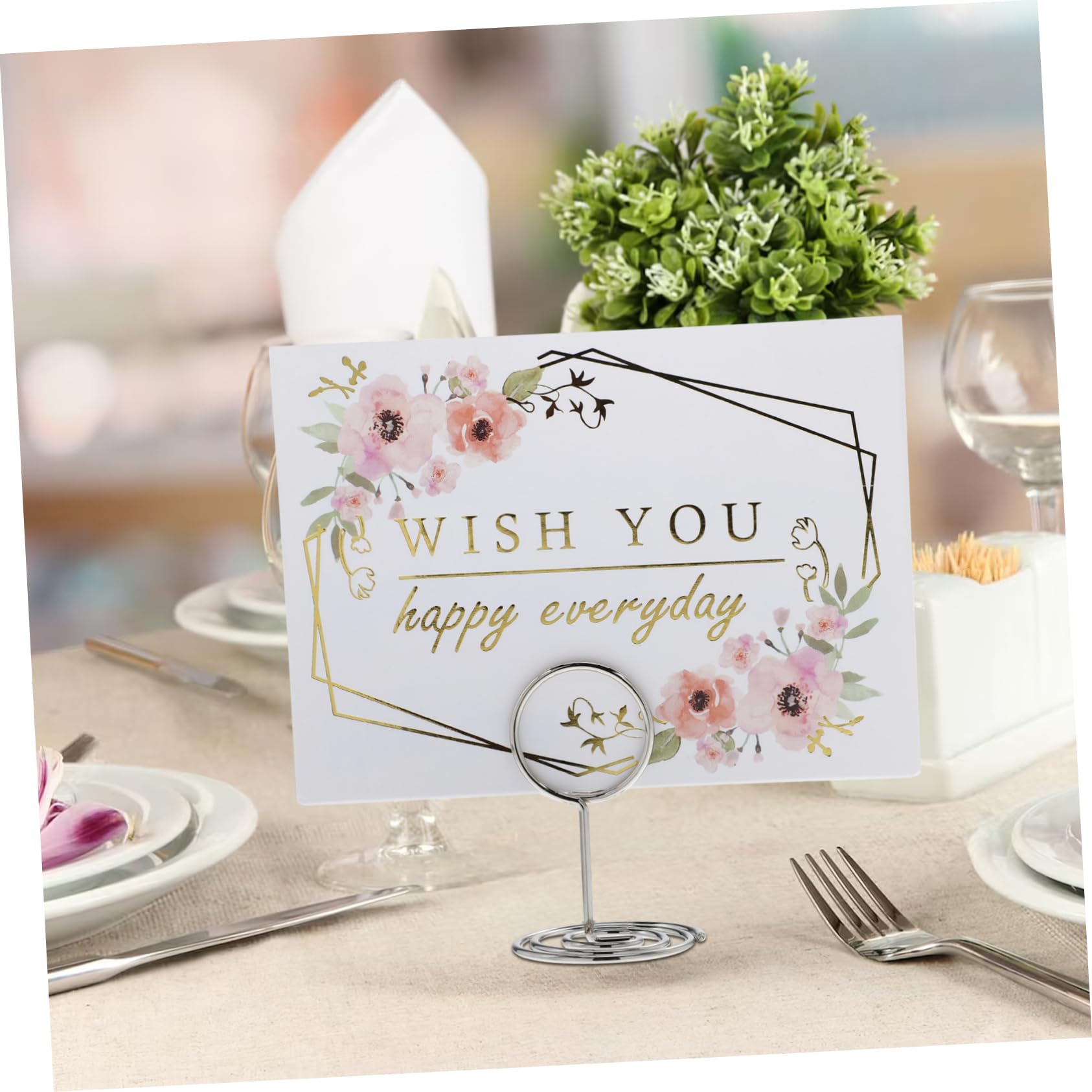 IMIKEYA 2 Ensembles Porte Cartes De Table Argenté Lot De Supports Pour Noms Et Photos Accessoire Élégant Pour Fêtes Et Restaurants 50 Pièces * 2