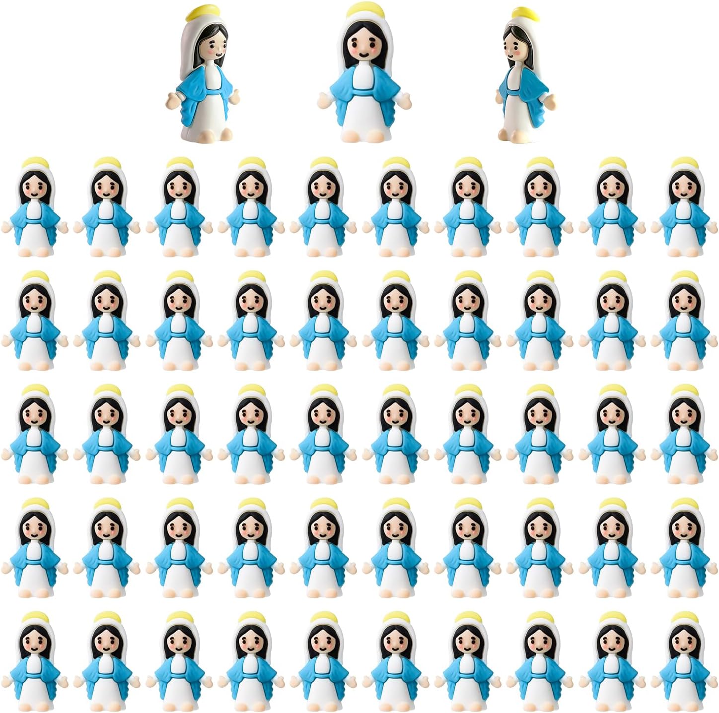 100 Pcs Little Virgin Mary Figurines Bulk Mini Virgin Mary Easter Jesus Figures Classic Religious Gifts Easter Eggs Stuffers Sunday Baptism Gifts (100)