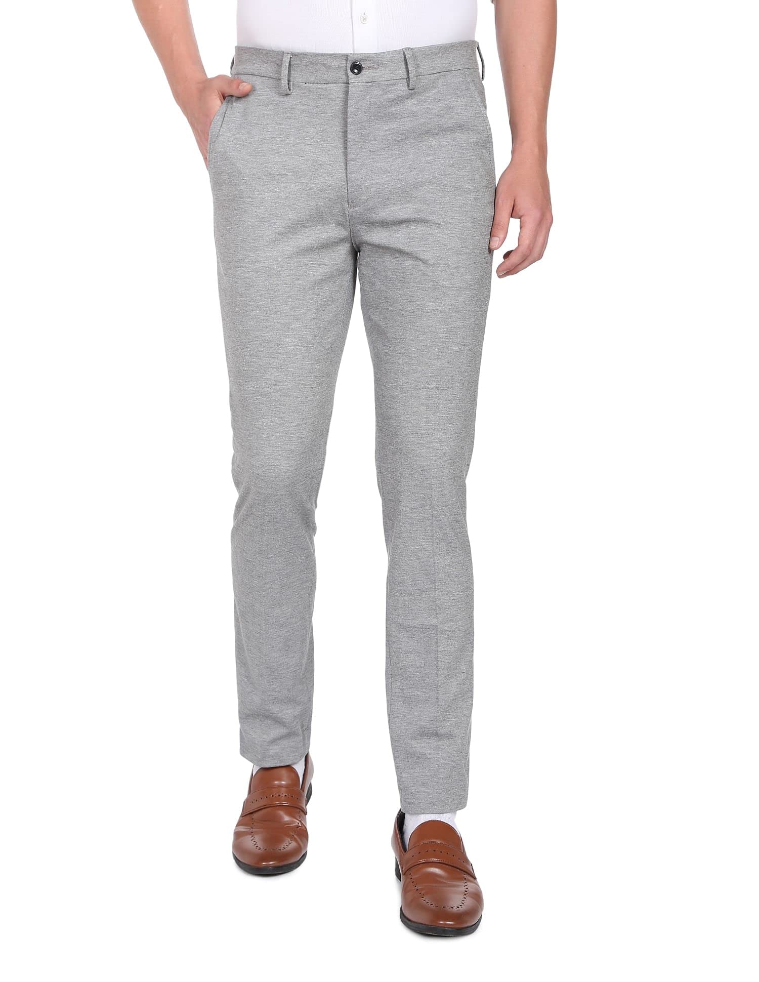 Men Arrow Men Grey Hudson Tailored Fit Formal Trousers-picture-46