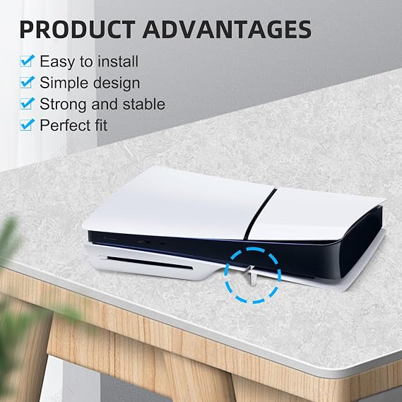 PS5 Slim Stand Horizontal Stand Console for Sony PlayStation 5 Slim Disc Edition Accessories Bracket Holder Flat 4 x Square