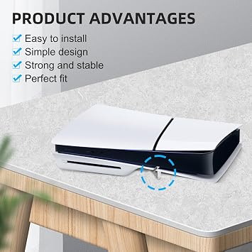 PS5 Slim Stand Horizontal Stand Console for Sony PlayStation 5 Slim Disc Edition Accessories Bracket Holder Flat 4 x Square