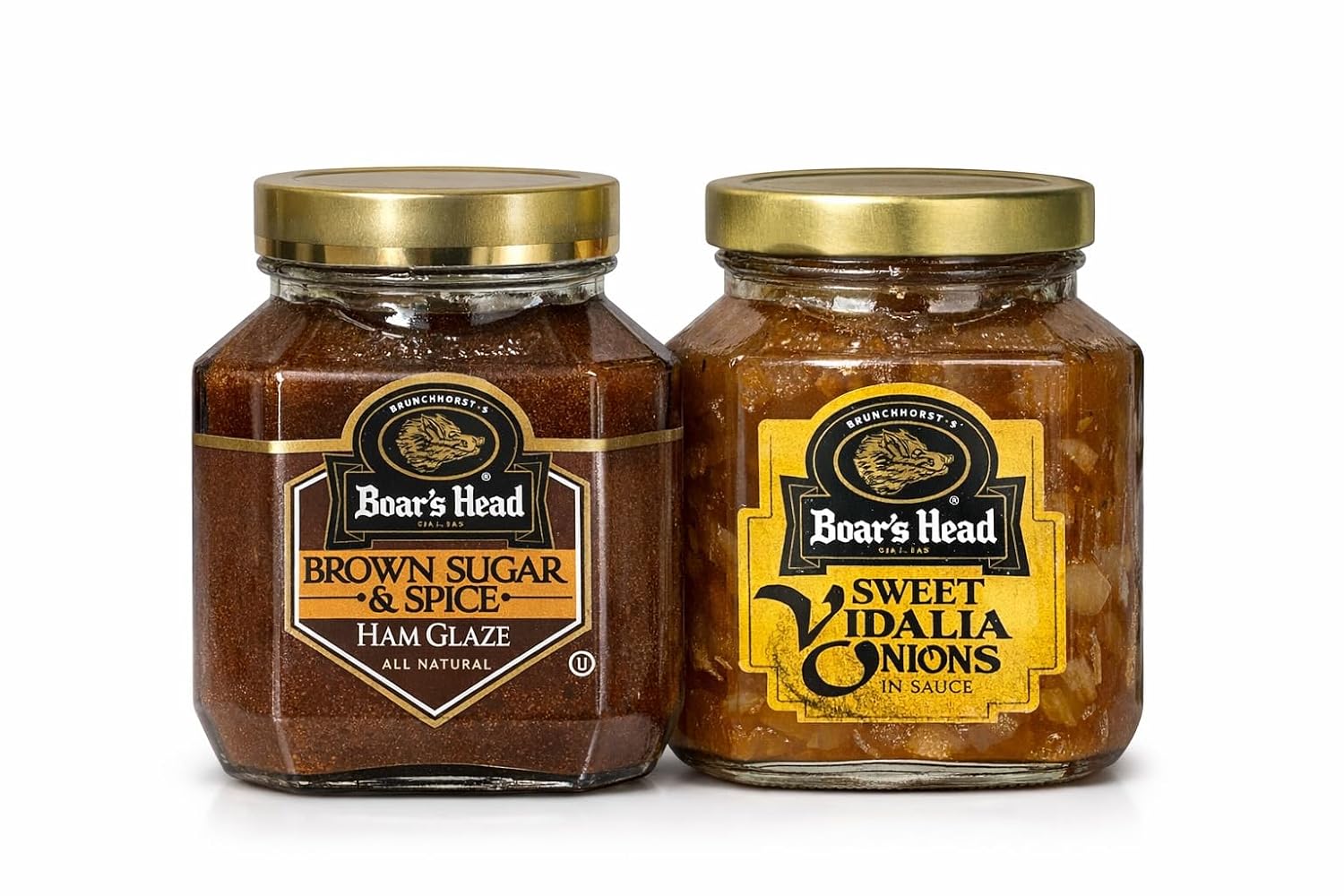 Brown Sugar & Spice Ham Glaze + Sweet Vidalia Onion Condiment Variety Pack – Gourmet Deli Style Toppings for Ham, Charcuterie & Entertaining, Premium Assorted Condiments (2 Count)