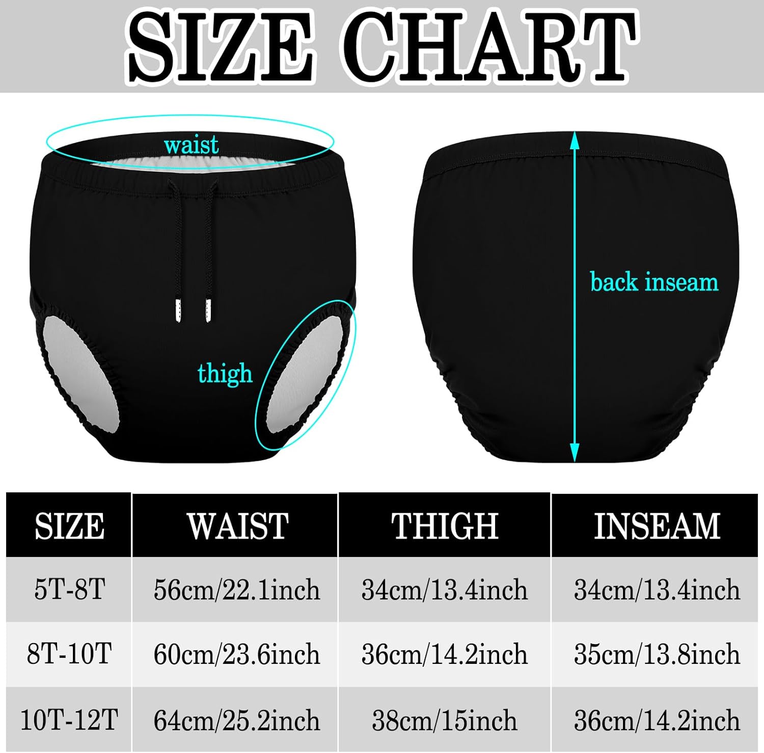 2 Pcs Youth Swim Diaper Special Needs Reusable Cloth Diaper Covers Waterproof Incontinence for Swimming,Unisex - Image 2