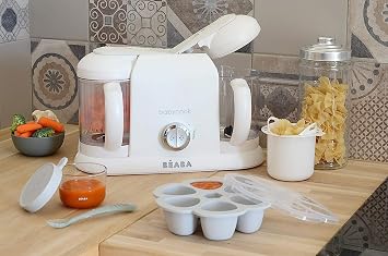 BEABA Babycook Solo Duo Rice Pasta and Grain Insert، صانع أغذية الأطفال، محضر أغذية الأطفال، خلاط أغذية الأطفال، باخرة أغذية الأطفال، أغذية الأطفال محلية الصنع، اصنع أغذية أطفال صحية طازجة في المنزل، أبيض