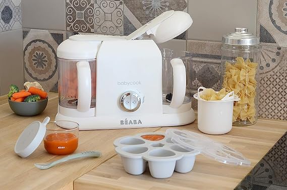 BEABA Babycook Solo Duo Rice Pasta and Grain Insert، صانع أغذية الأطفال، محضر أغذية الأطفال، خلاط أغذية الأطفال، باخرة أغذية الأطفال، أغذية الأطفال محلية الصنع، اصنع أغذية أطفال صحية طازجة في المنزل، أبيض