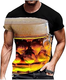 Herren T Shirt mit Bier 3D Druck Sommer Beiläufige Grafik Kurzen Ärmeln Tops Kurzarm Bier Festival lässig Top Lose Sommer ...