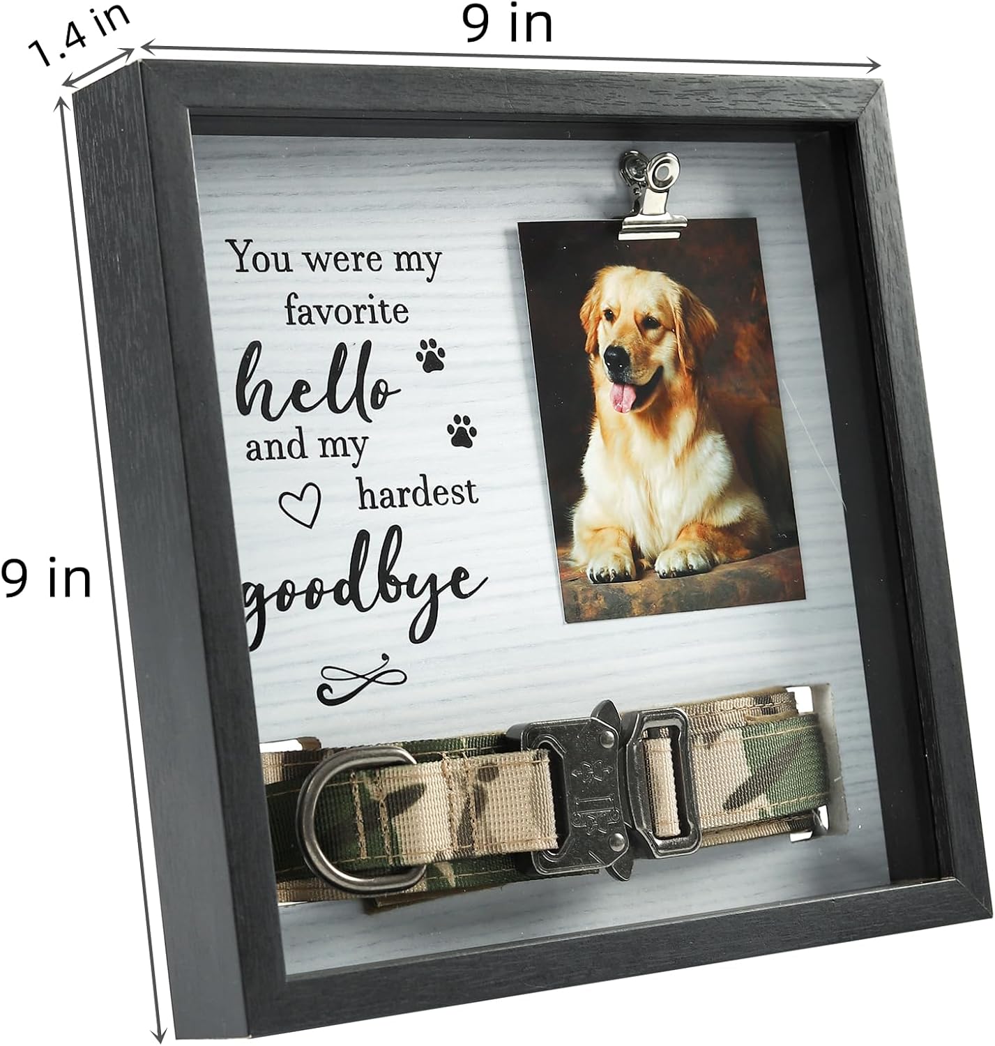 Pet Memorial Gifts for Dogs/Cats,Pet Loss Sympathy Gift Dog Memorial Gifts for Loss of Dog Remembrance Passing Away Gifts,Dustproof Pet Memorial Frame with Transparent Cover Dog Shadow Box Memorial