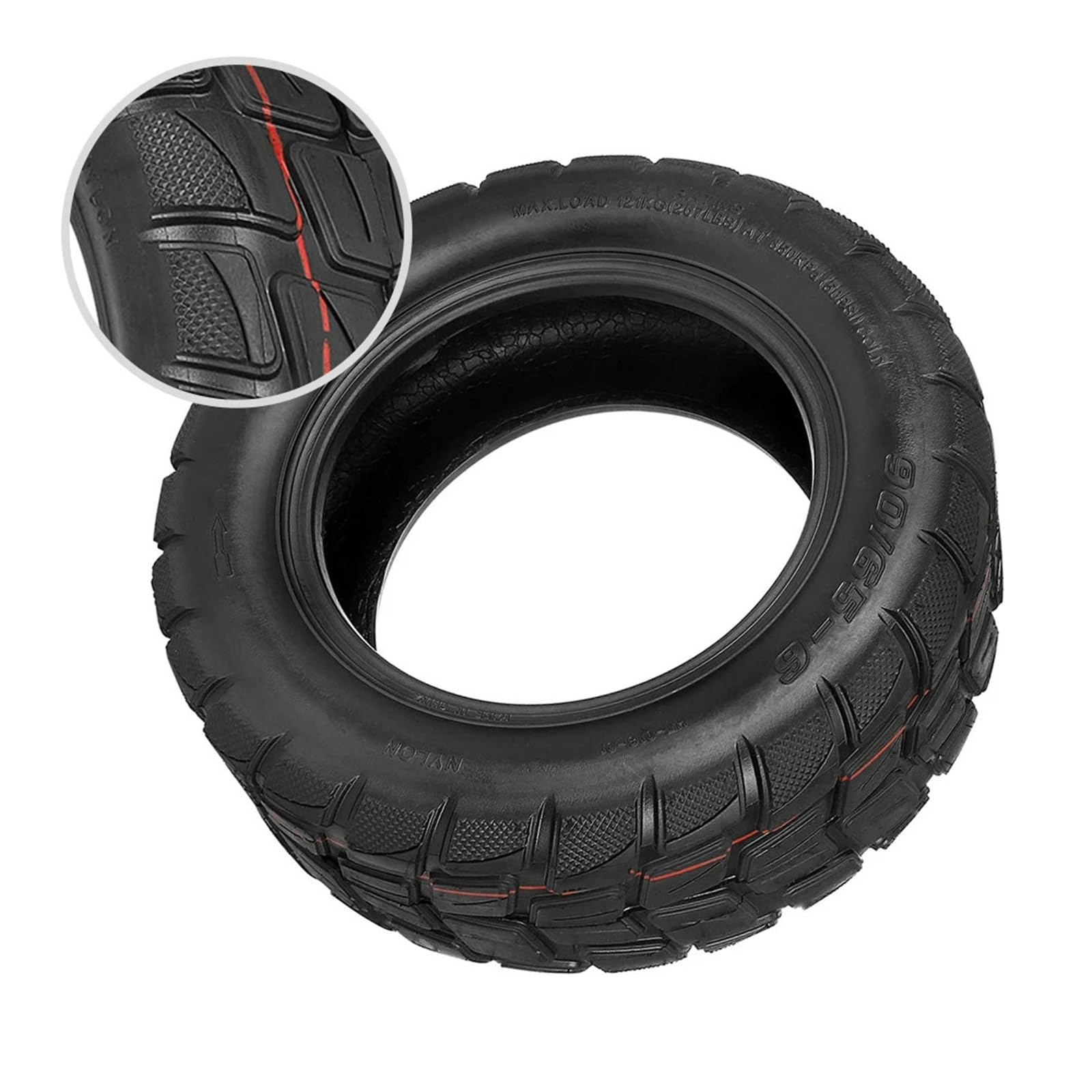 Ruedas de Repuesto,Neumáticos Scooter Eléctrico Neumático sin cámara 90/65-6, rueda, neumáticos de goma al vacío todoterreno, repuesto for accesorios patinete eléctrico, 1 ud