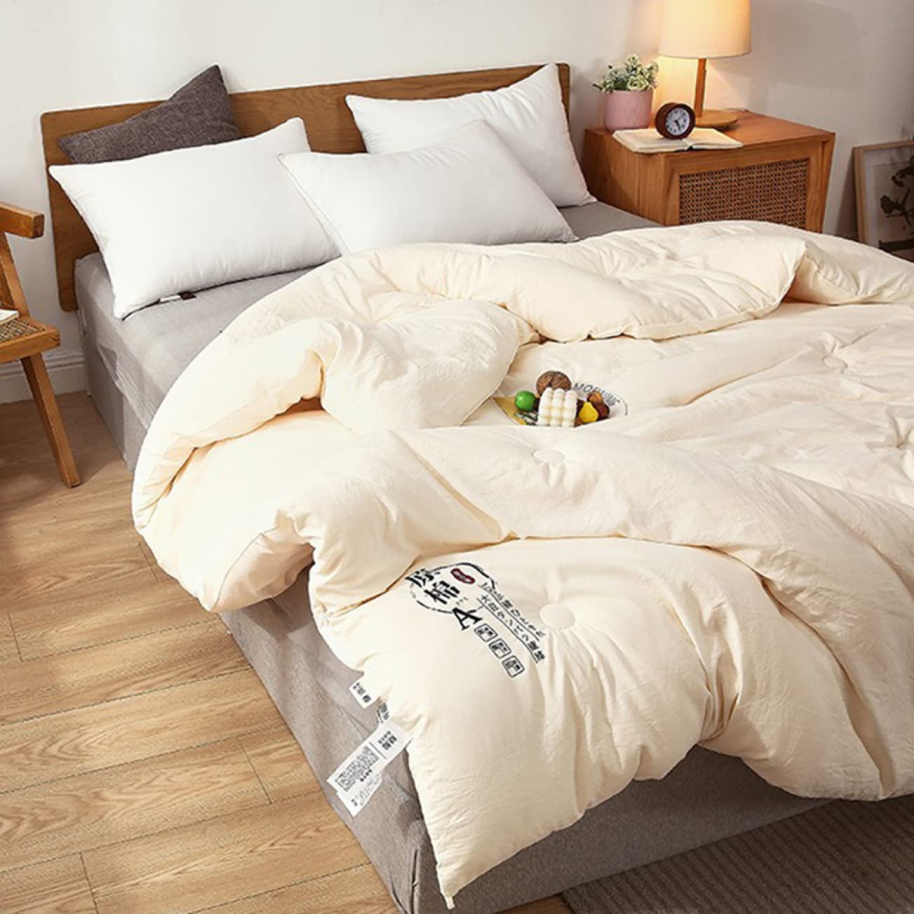 Amazon｜SCTX 掛け布団 ダブル 掛け布団 ベージュ 180*220cm2kg 布団