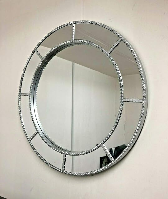 CAPRISTAR ROUND MOROCCAN WINDOW STYLE MIRROR LIVING ROOM DECOR HALLWAY WALL GLASS 61x61CM (Silver)