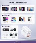 40W USB C Charger Block, 4 Port Charging Block QC+PD 3.0 Power Adapter, Type C Cube Fast Plug Wall Brick for iPhone 17/17 Pro/17 Pro Max/17 Plus/16/15/14/13/12/11, XS/XR/X, Watch Series 10/9 USB Box