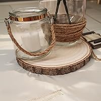 Vista 7 de 10 piezas de rodajas de madera para centros de mesa de 5.5-6.5 pulgadas, círculos de madera para decoración de mesas, círculos de madera rústica