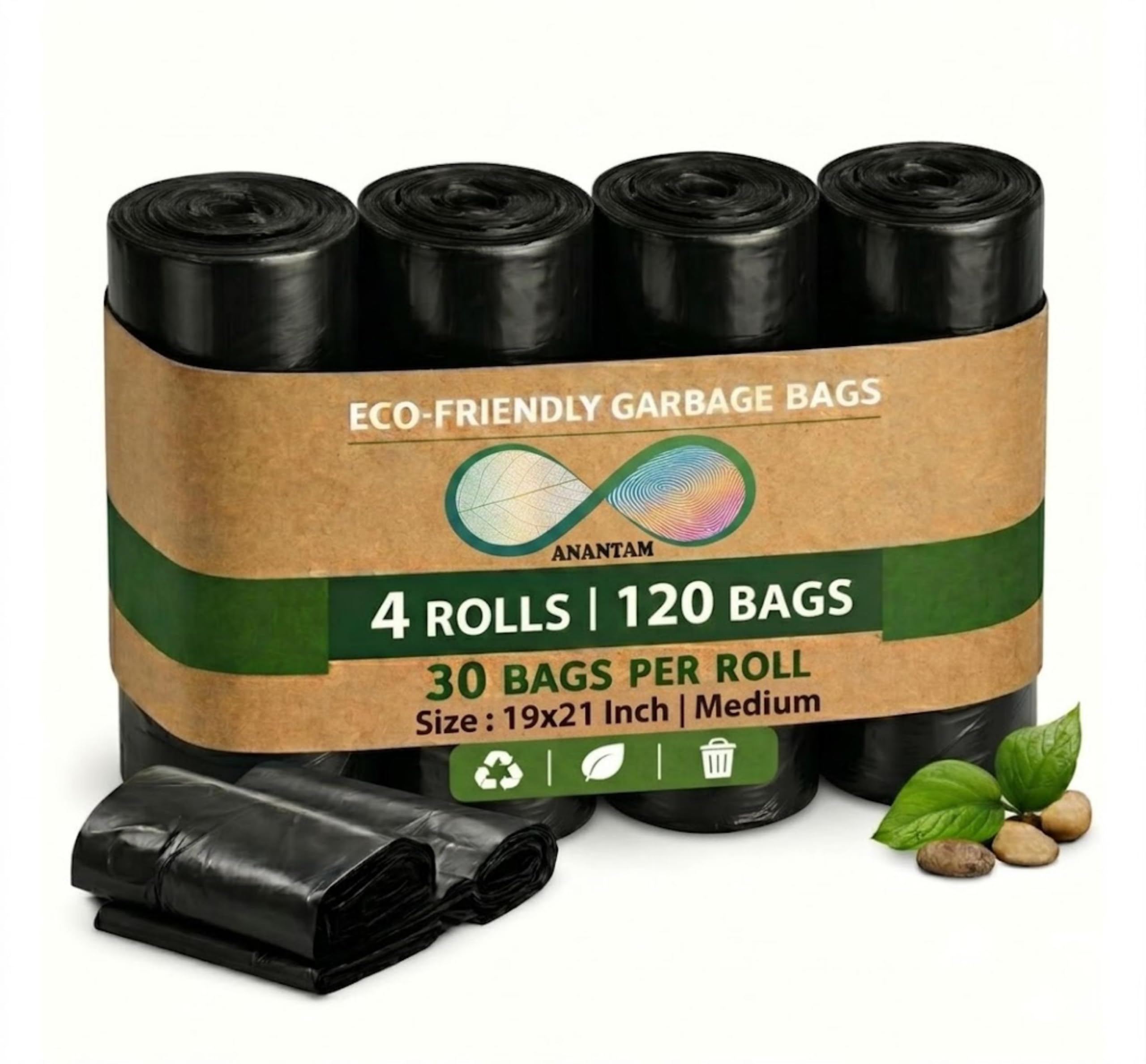 Garbage Bag Medium Size 120 Bags (4 Roll, 30 Bags Each) | 19 x 21 Inches | Trash/Dustbin/Waste Bag | Dustbin Cover | Durable, Leak-Proof, No Smell | For Dry & Wet Waste-image-9