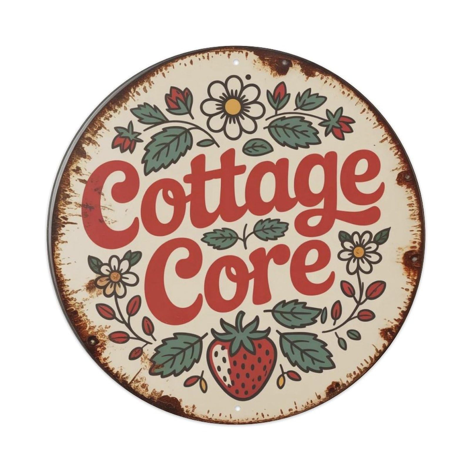 Cottage Core Floral Metal Tin Sign Plaque