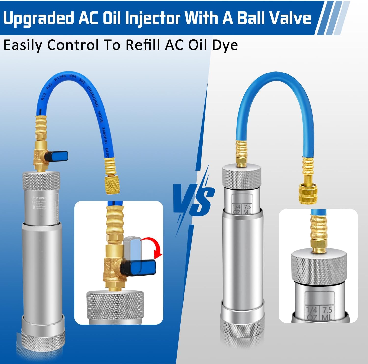 Boltigen AC Oil Dye Injector Kit, A/C Oil and Dye Injector Tools with R134a R1234YF Adjustable Quick Couplers, R410 Mini Split Adapter, Oil Checkers for R134A R1234YF R410A Refrigerant System