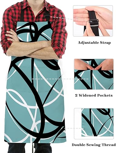 Miniatura 3 de Contemporary Bib Aprons for Women With Pockets, Waterproof Canvas Chef Kitchen Cooking Apron for PaintingHair StylistNail TechnicianKids Arts And