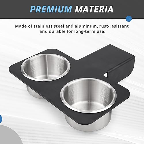 Miniatura 5 de Soporte para bebidas de acero inoxidable para camión, soporte de vaso de aluminio extraíble apto para 73-8791 ChevyGMC CK 102030, consola central de