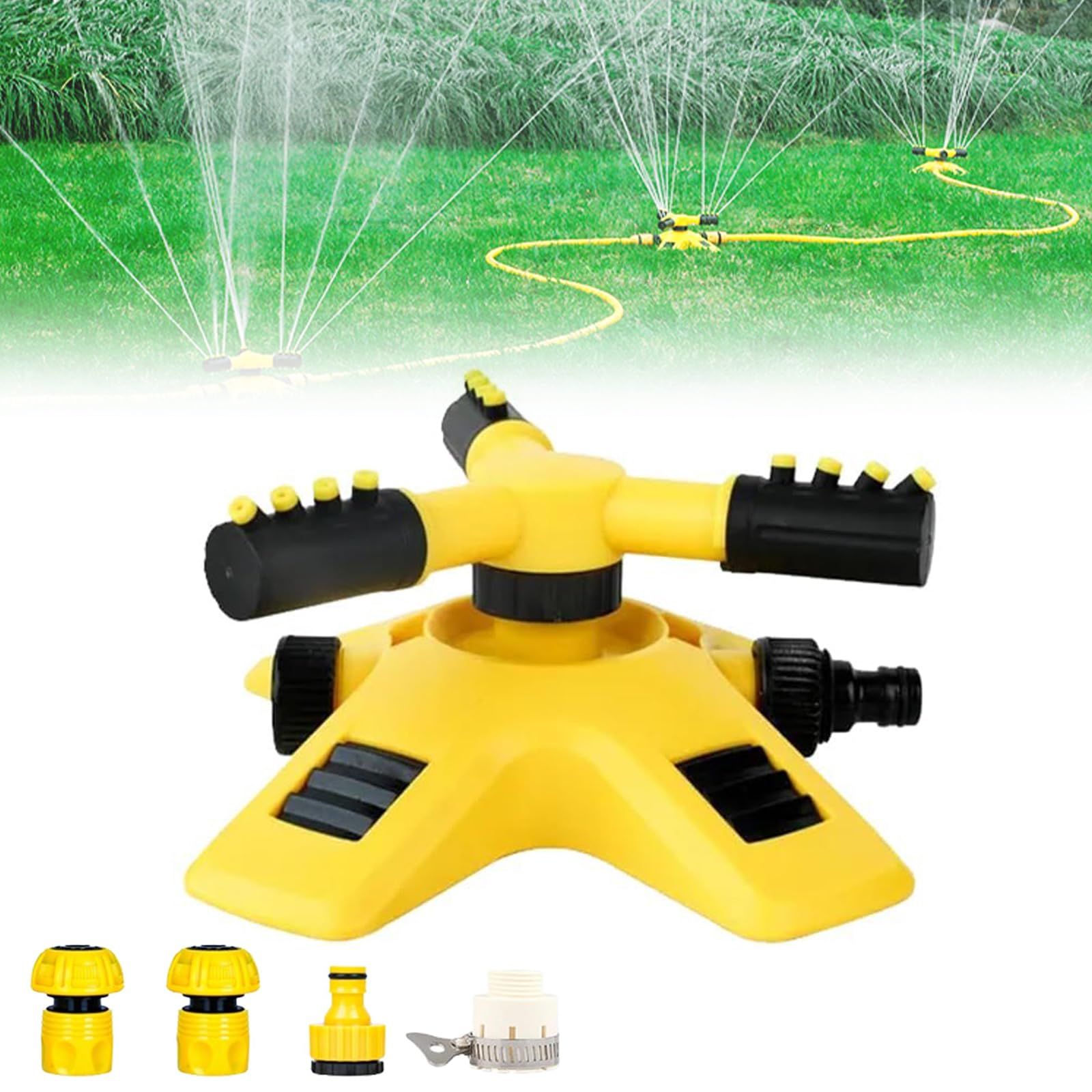 Garden Sprinkler, Adjustable 360 Degree Rotation Lawn Sprinkler, Automatic Lawn Sprinkler Adjustable Water Sprinkler System Large Coverage for Garden Plants Lawn Watering Lawn Irrigation (1 PCS)