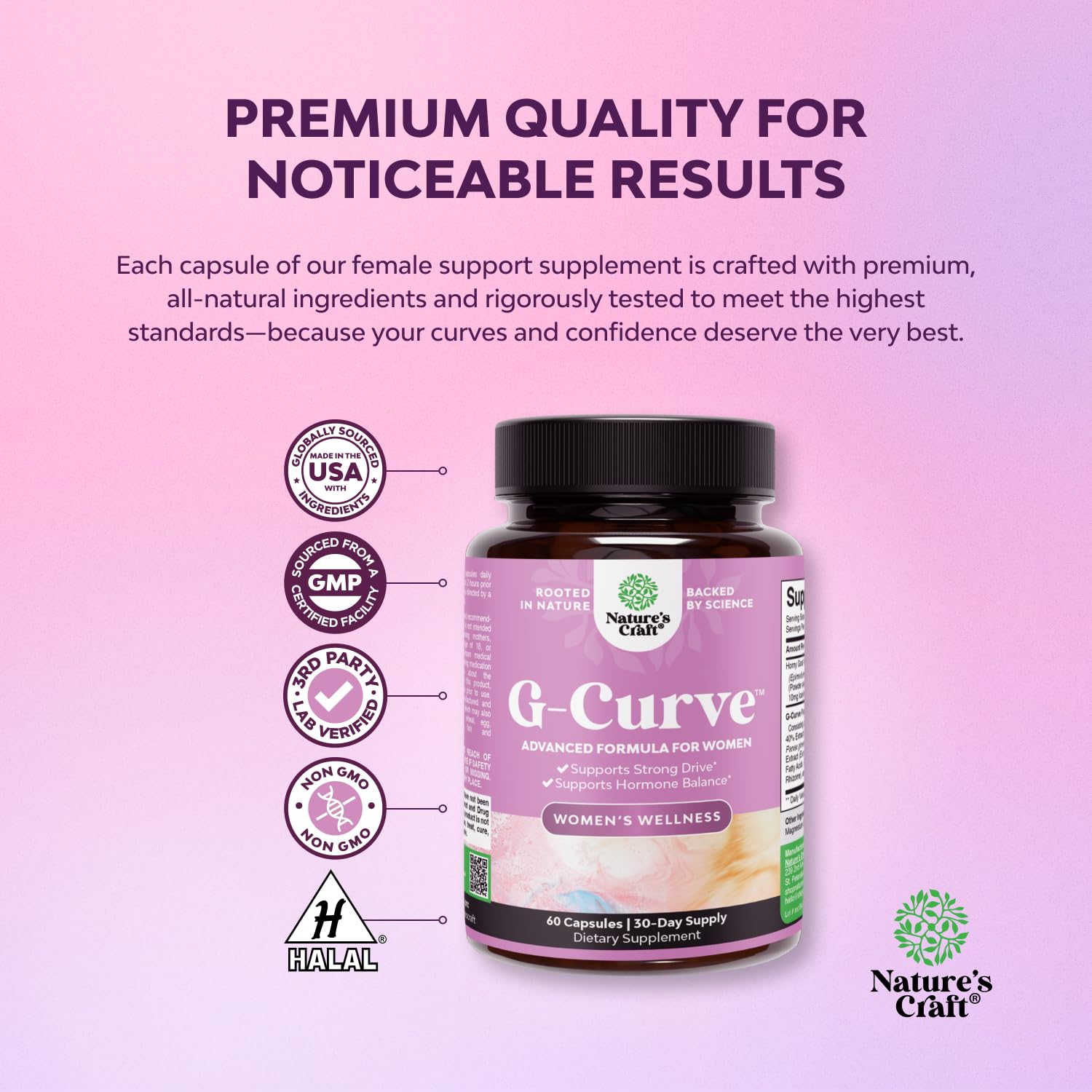 G-Curve Butt & Breast Enhancement Weight Gain Pills for Women - 60 Count — Amazon image 4