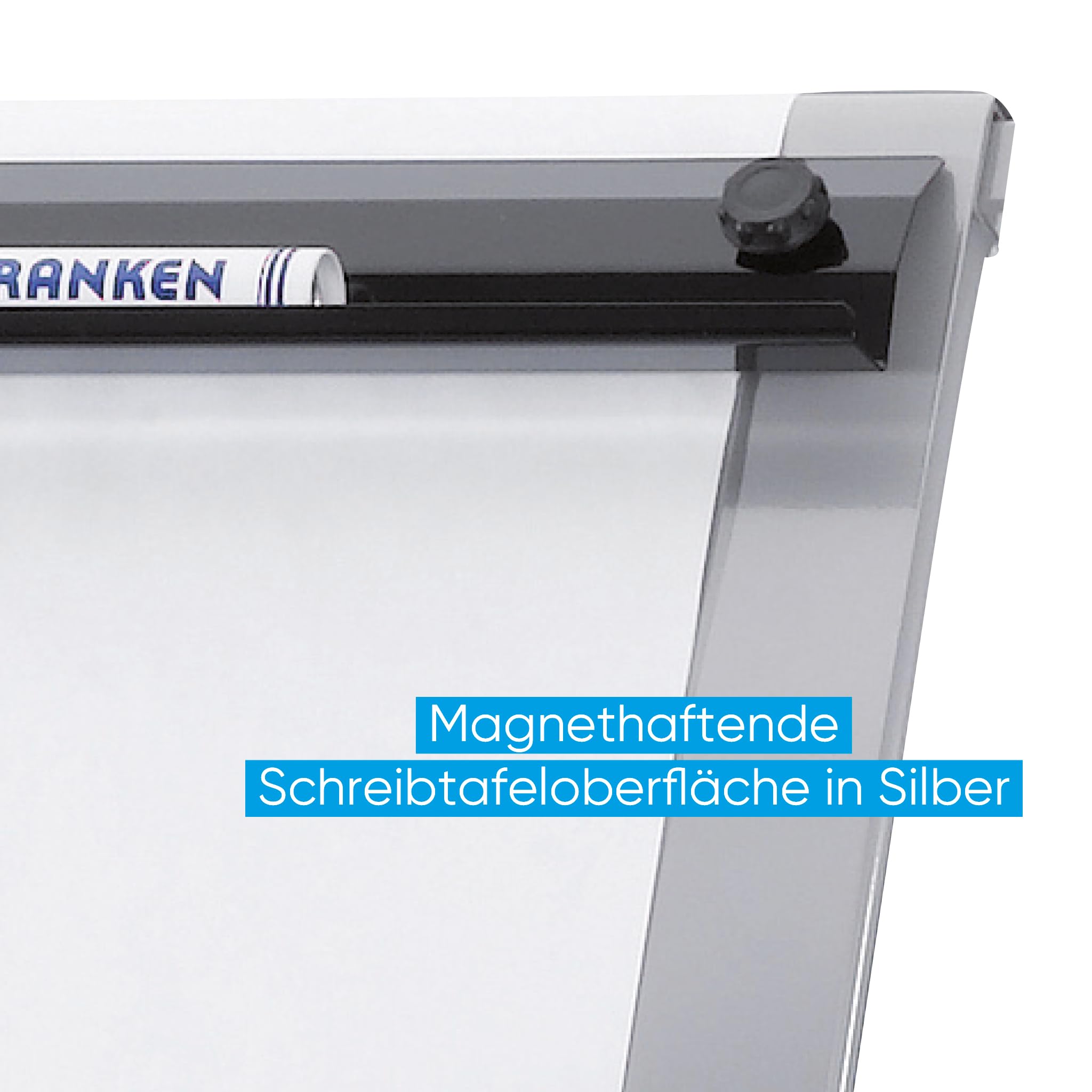 Franken EuroLine F2016 - Lavagna portablocco mobile, diametro 70 cm, 21,5 kg, 70 x 103 cm, colore: argento