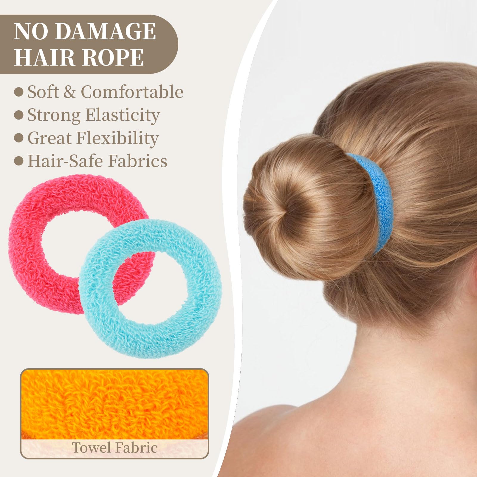 ZOUIQSS 12 Pcs No Damage Hair Ties Thick Hair Elastic Rubber Bands Hair Accessories Scrunchies Seamless for Women(Style15) - Image 3