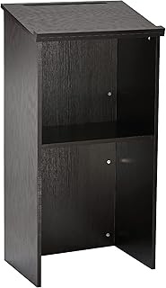Adir Wooden Podium Stand - Speaking Podium with Storage Shelf, Hostess Stand for Restaurant, Lecture Podium, (46.25 Inche...