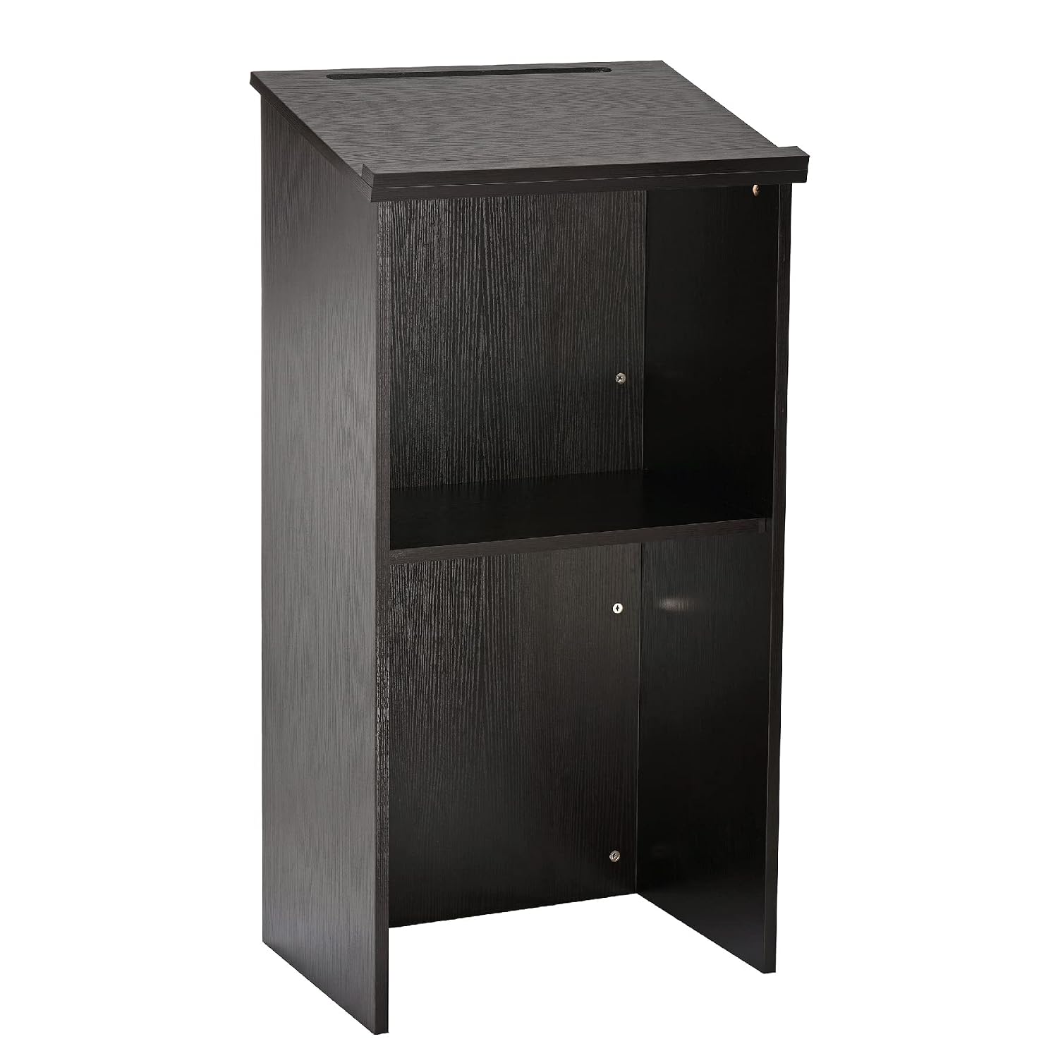 Adir Wooden Podium Stand - Speaking Podium with Storage Shelf, Hostess Stand for Restaurant, Lecture Podium, (46.25 Inche...