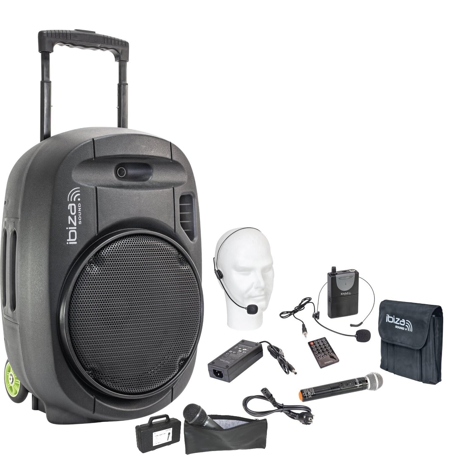Ibiza - Pack Sono 2 Enceintes Portables USB Bluetooth PORT12VHF-MKII-TWS 700W 6 Micros - Paire Supports Enceintes SS01B-MINI