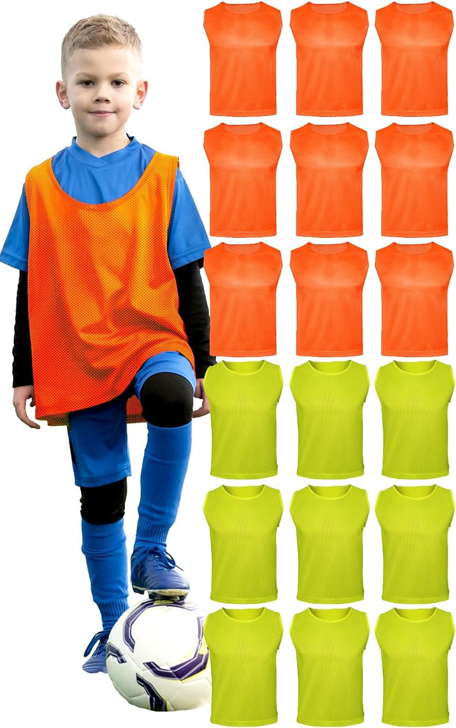 Youth Scrimmage Vests & Soccer Pennies – Breathable Mesh Soccer Pinnies, Pennies for Sports Youth