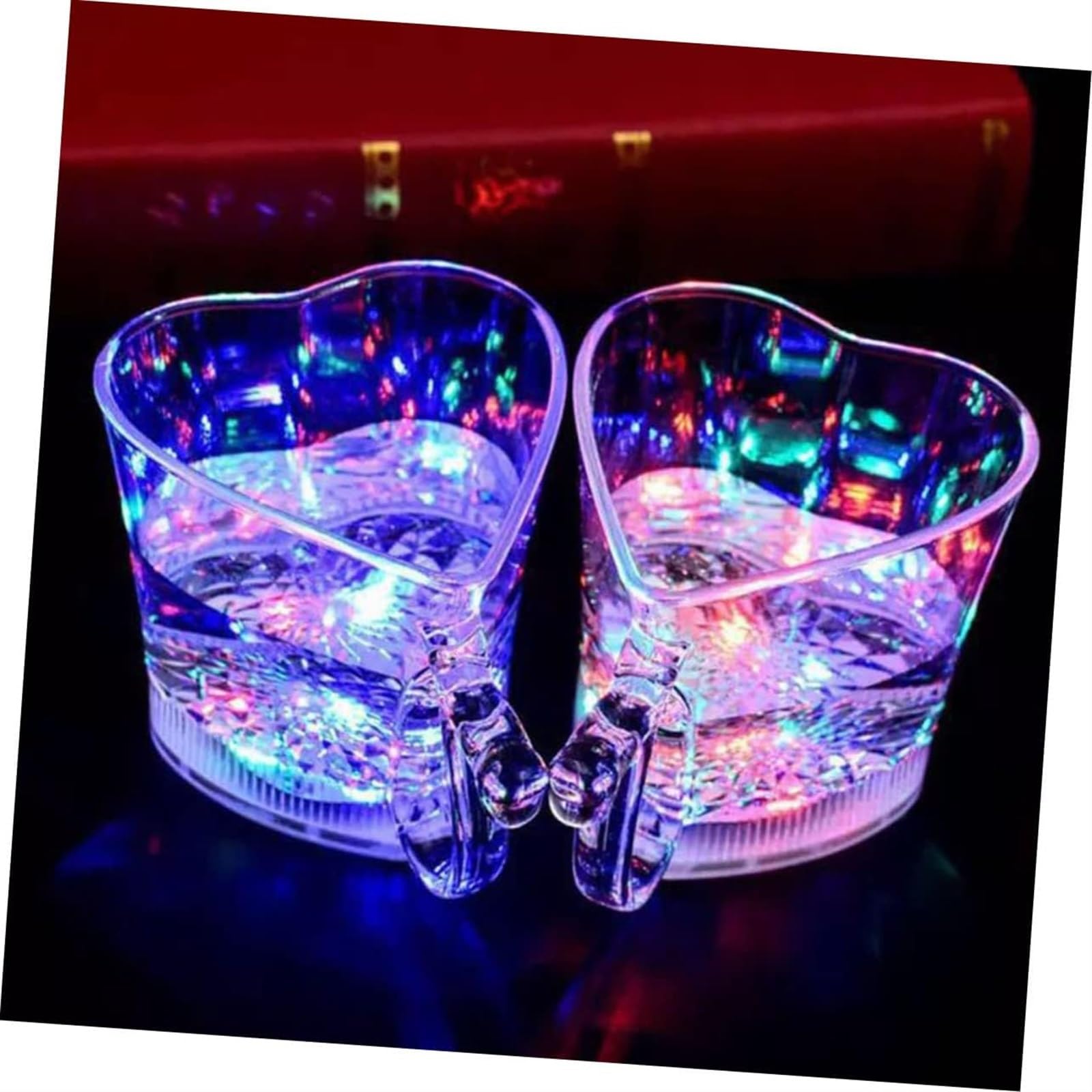 Jarras de cerveza personalizadas Jarras, jarras de cerveza, jarras de cerveza, 4 piezas Taza luminosa Tazas de cerveza de plástico Vasos brillantes Vasos de agua de plástico Vaso con purpurina Vaso de
