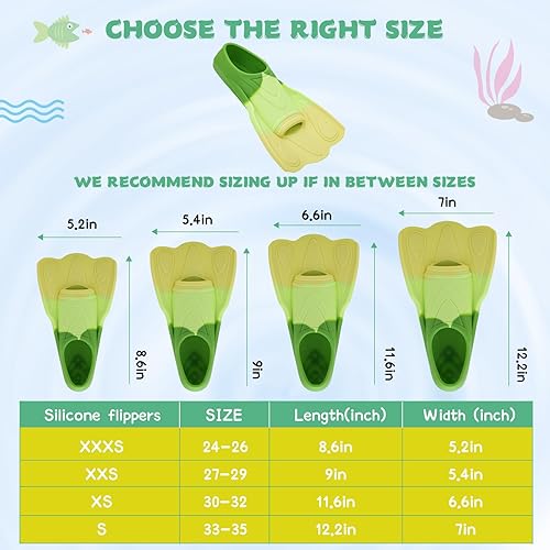 Miniatura 4 de Aletas de entrenamiento de natación para niños, cómodas aletas cortas de silicona para aletas de natación, tamaño de viaje para niños con bolsa de